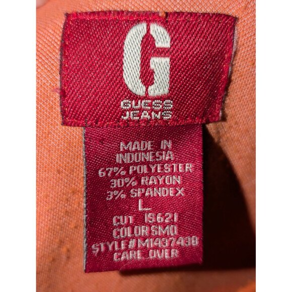 Marciano Vintage Guess Men's Orange Sweatshirt Size L with Phone Pocket Sleeve - Picture 4 of 4